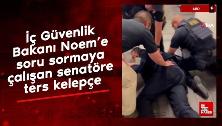 İç Güvenlik Bakanı Noem’e soru sormaya çalışan senatöre aksi kelepçe