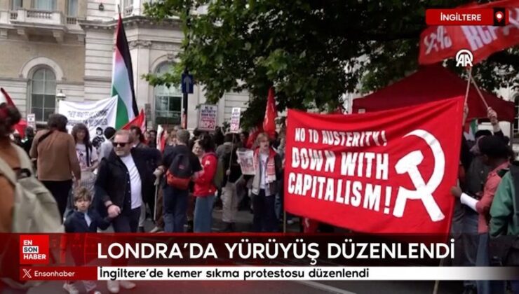 İngiltere’de kemer sıkma protestosu düzenlendi