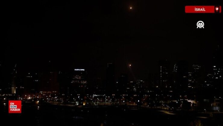 İran’dan İsrail’e atılan füzeler Tel Aviv semalarında görüntülendi