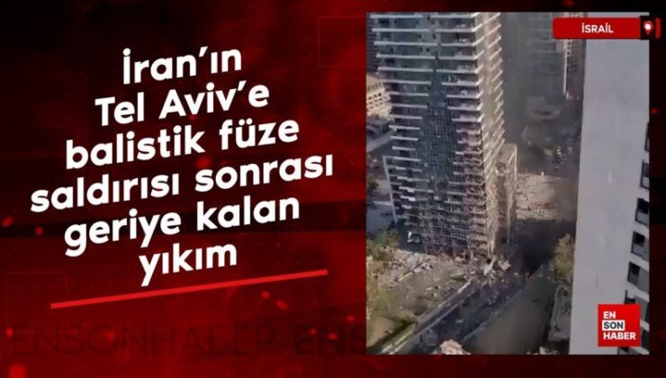 İran’ın Tel Aviv’e balistik füze saldırısı sonrası geriye kalan yıkım