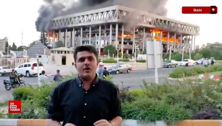 İsrail’in İran devlet televizyonunu vurduğu anlar