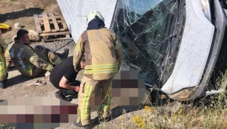 İstanbul Çatalca’da takla atan minibüsün şoförü öldü