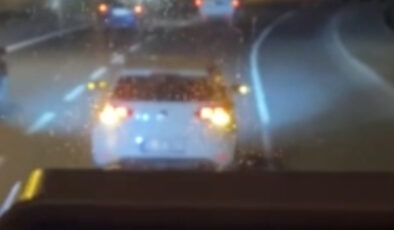 İstanbul’da araba şoförü ile otobüs sürücüsünün hengamesi kamerada