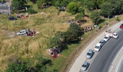 İstanbul’da kaçak kurban bölümü havadan görüntülendi