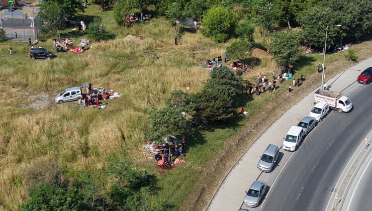 İstanbul’da kaçak kurban bölümü havadan görüntülendi