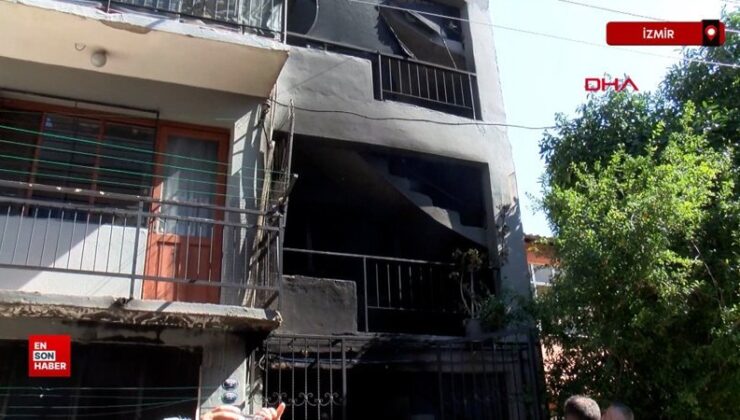 İzmir’de 3 katlı binada yangın paniği