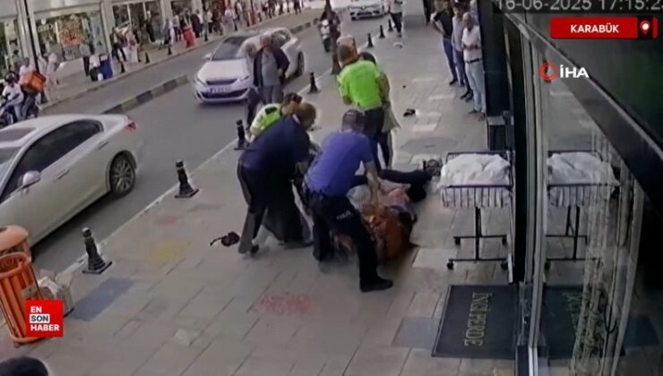 Karabük’te 4 bayan cadde ortasında arbede etti