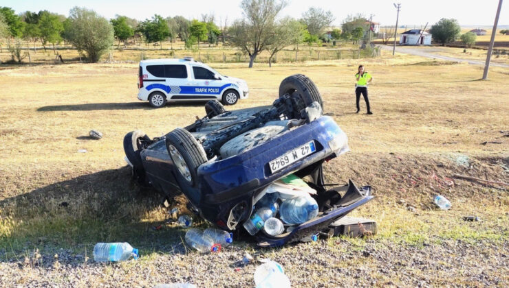 Konya’da yaşlı şoför virajı alamayınca takla attı: 2 yaralı