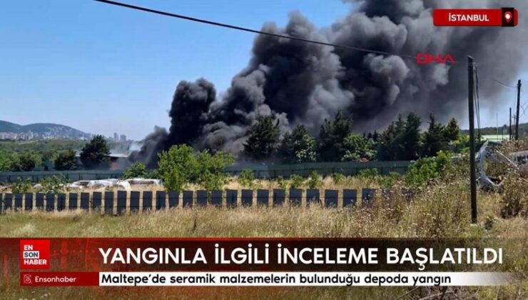 Maltepe’de seramik gereçlerin bulunduğu depoda yangın