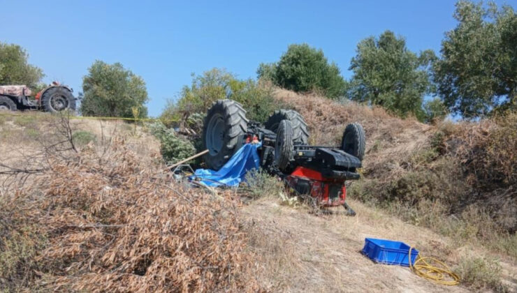 Manisa’da devrilen traktörün altında kalan şoför öldü