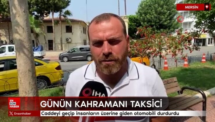 Mersin’de caddeyi geçip insanların üzerine giden arabası durdurdu
