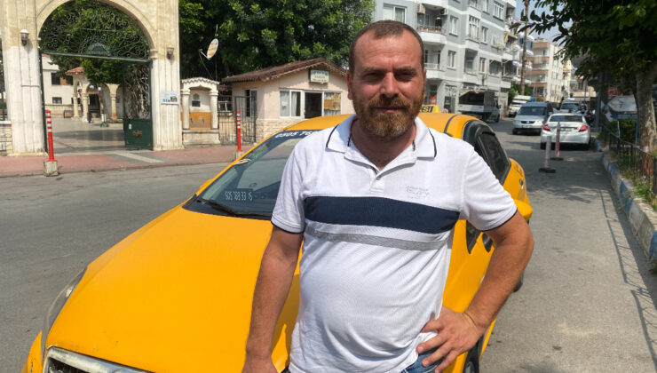 Mersin’de kahraman taksici insanların üzerine giden arabası durdurdu