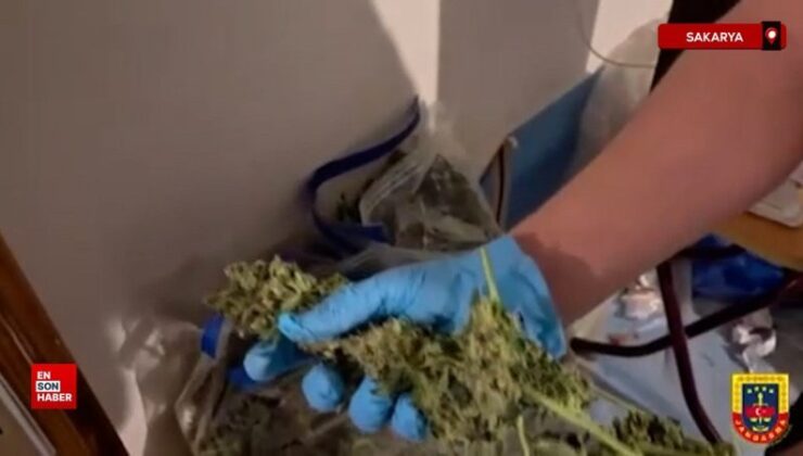 Sakarya’da uyuşturucu serasına çevrilen konuta jandarma baskını