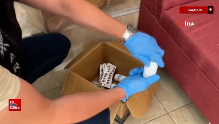 Samsun’da koliler içerisinde 7 bin 500 adet uyuşturucu hap ele geçirildi