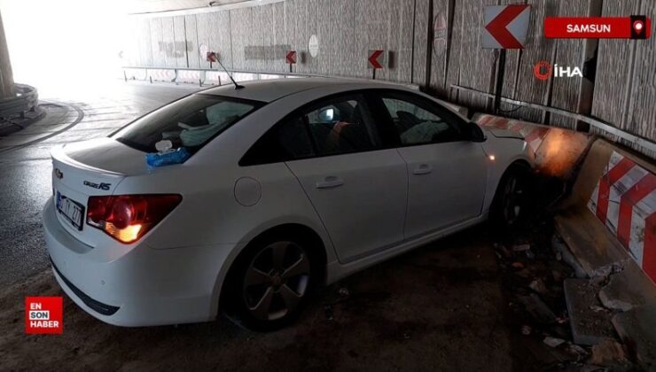 Samsun’da mezuniyet merasimine giden aile alt geçit’te kaza yaptı