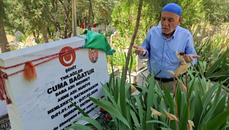 Şehit babaları, Babalar Günü’nü çocuklarının kabri başında geçirdi