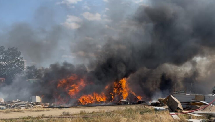 Tekirdağ’da 5 bin 600 ot balyası yandı