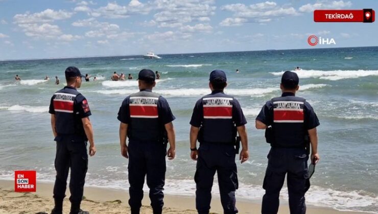 Tekirdağ’da denize girenlere jandarma ve kıyı güvenlikten ikaz