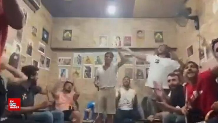 Tel Aviv’e atılan füze isabet edince Lübnanlı gençler sevincini paylaştı