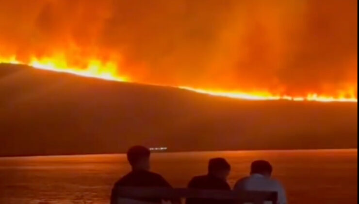 Alaçatı’da yangın sırasında bira-cips keyfi