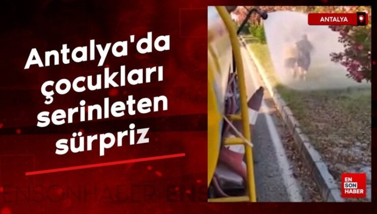 Antalya’da belediye arazözünden çocukları serinleten sürpriz