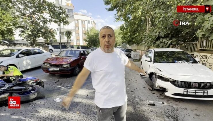 Avcılar’da motosikletli iki araca çarptı, metrelerce savruldu