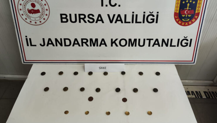 Bursa’da 100 bin dolara satmayı planladığı 22 sikke ile yakalandı