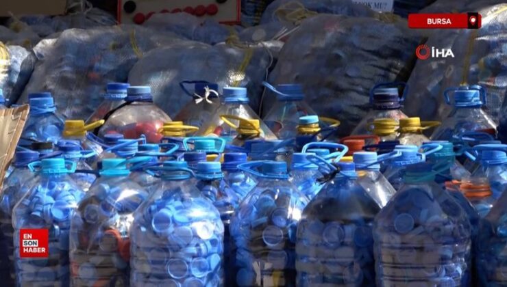 Bursa’da 3 yılda topladığı 2 milyon kapakla gereksinim sahiplerine dayanak oldu
