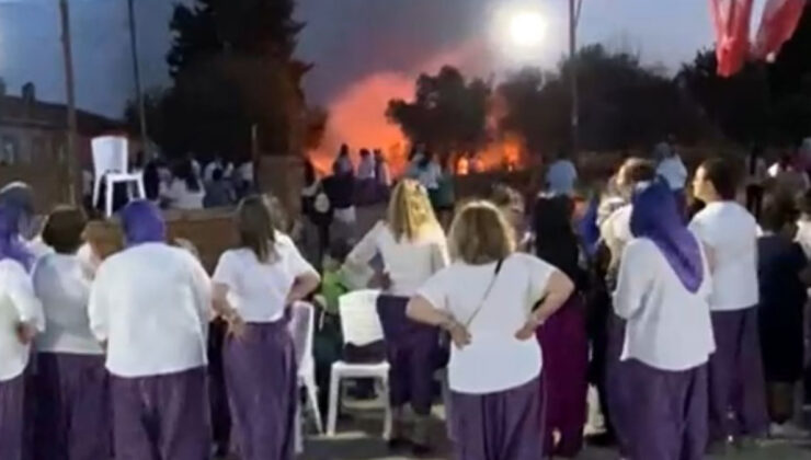 Bursa’da ‘şalvar gecesi’ cümbüşünde havai fişekler yangın çıkardı