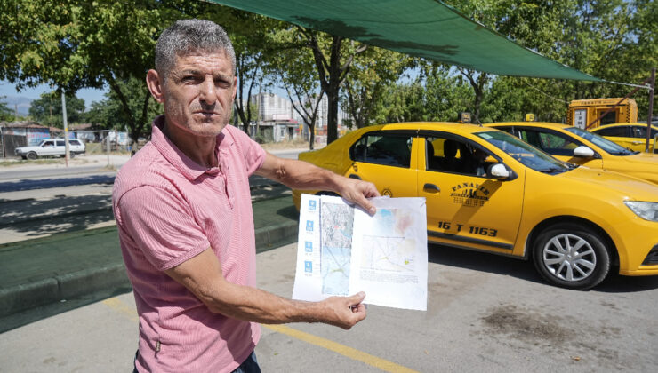 Bursa’da taksicilerin ortasındaki ‘bekleme yapma’ arbedesi kameralara yansıdı