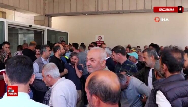 Erzurum’da personellerin yakınları hastane önünde gözyaşlarına boğuldi