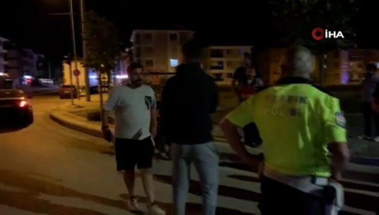 Eskişehir’de kazaya karışan arabanın alkollü yolcusu polis gruplarına zorluk çıkarttı