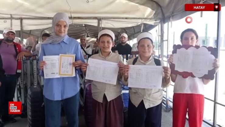 Evlatları karnelerini alan Suriyeli aileler ülkelerine dönüyorlar