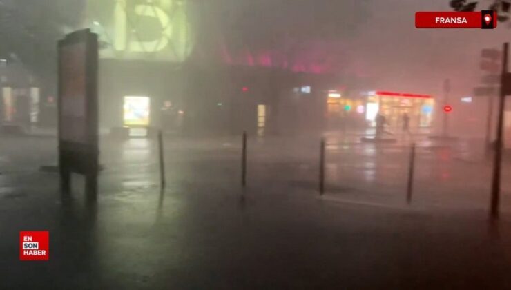 Fransa Paris’te şiddetli yağış