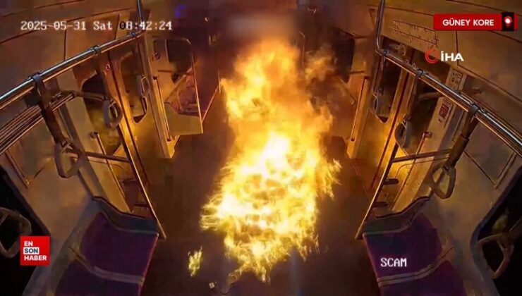 Güney Kore metrosundaki kundaklama anı