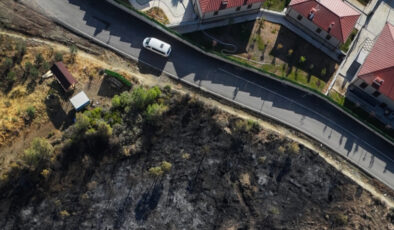 Hatay’da yanan alanlar drone’la görüntülendi