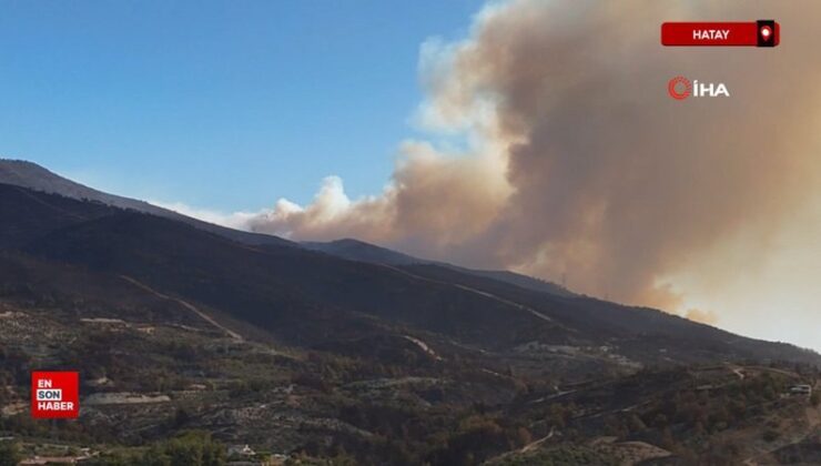 Hatay’da yangın bölgesi havadan görüntülendi