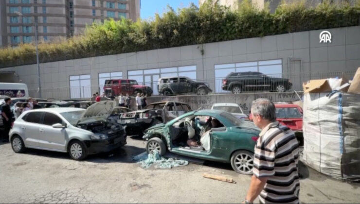 İstanbul sanayi sitesinde yangın paniği: Araçlar kullanılamaz hale geldi