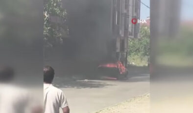 İstanbul’da park halindeki araç alev aldı