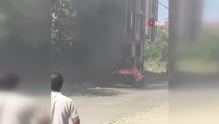 İstanbul’da park halindeki araç alev aldı