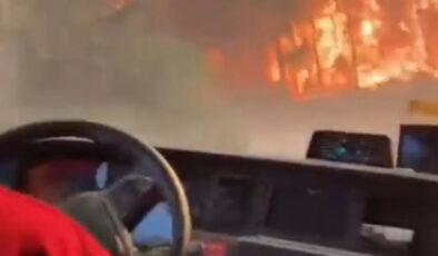 İzmir’de alevlerin ortasında kalan orman grubu kurtulmak için saniyelerle yarıştı