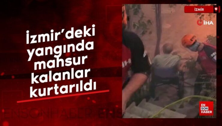 İzmir’deki yangında mahsur kalanlar kurtarıldı: Yaşlı adam ve kedisi tahliye edildi