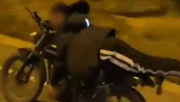 Karabük’te motosikletlinin tehlikeli seyahati