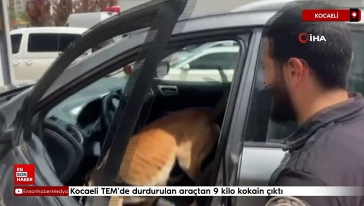 Kocaeli TEM’de durdurulan araçtan 9 kilo kokain çıktı