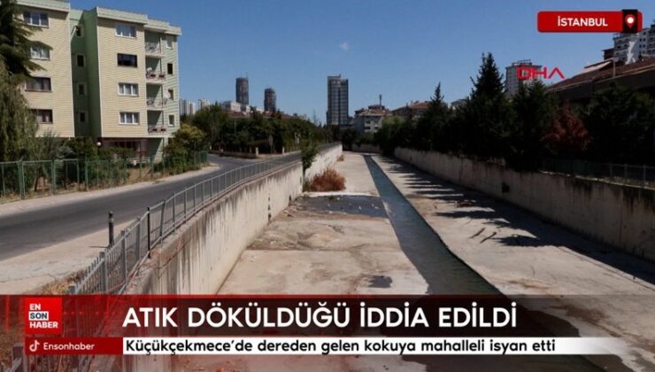 Küçükçekmece’de dereden gelen kokuya mahalleli isyan etti
