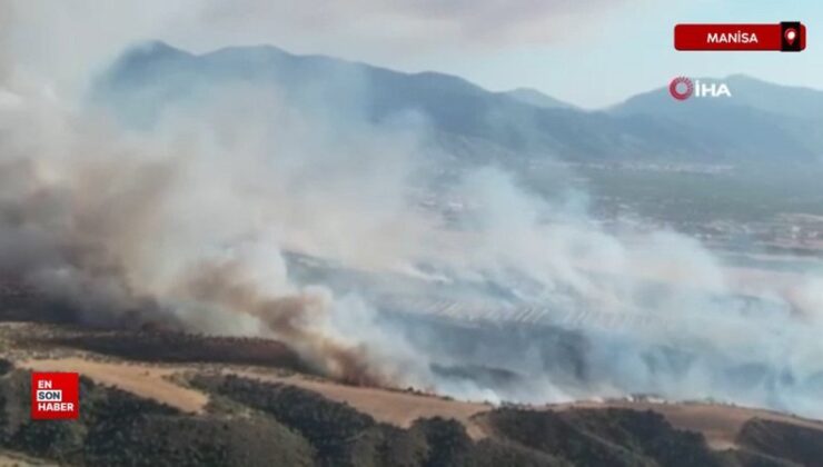 Manisa Turgutlu’da makilik alanda yangın: 2 konut yandı