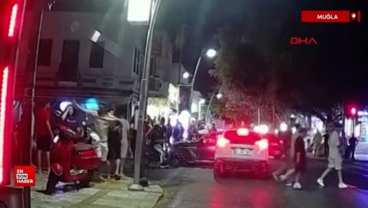 Muğla Bodrum’da şoförlerin yol verme hengamesi