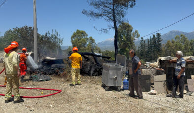 Muğla’da bariyer imali sırasında çıkan kıvılcımlar yangına neden oldu