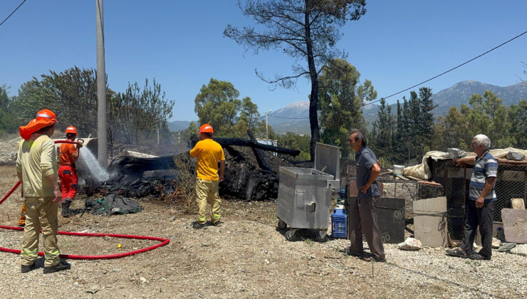 Muğla’da bariyer imali sırasında çıkan kıvılcımlar yangına neden oldu
