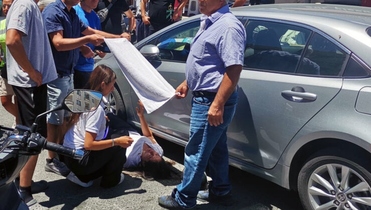Muğla’da vatandaşlar, yaralı bayan sürücüyü havluyla güneşten korudu